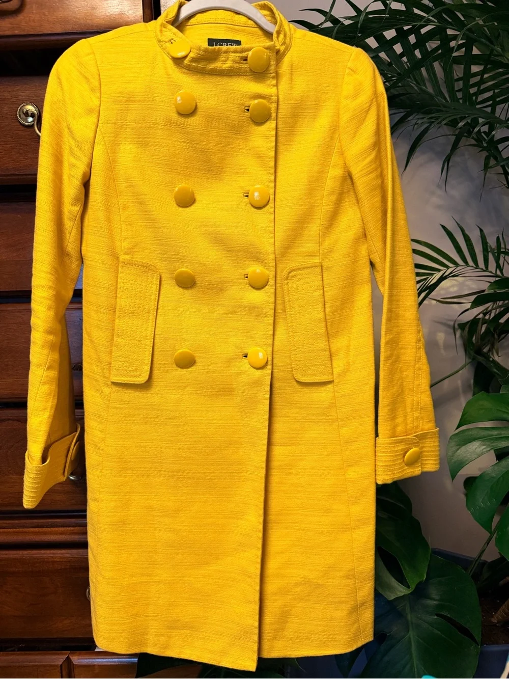 J. Crew Bright Yellow Double-Breasted Pea Coat - Picture 6 of 11